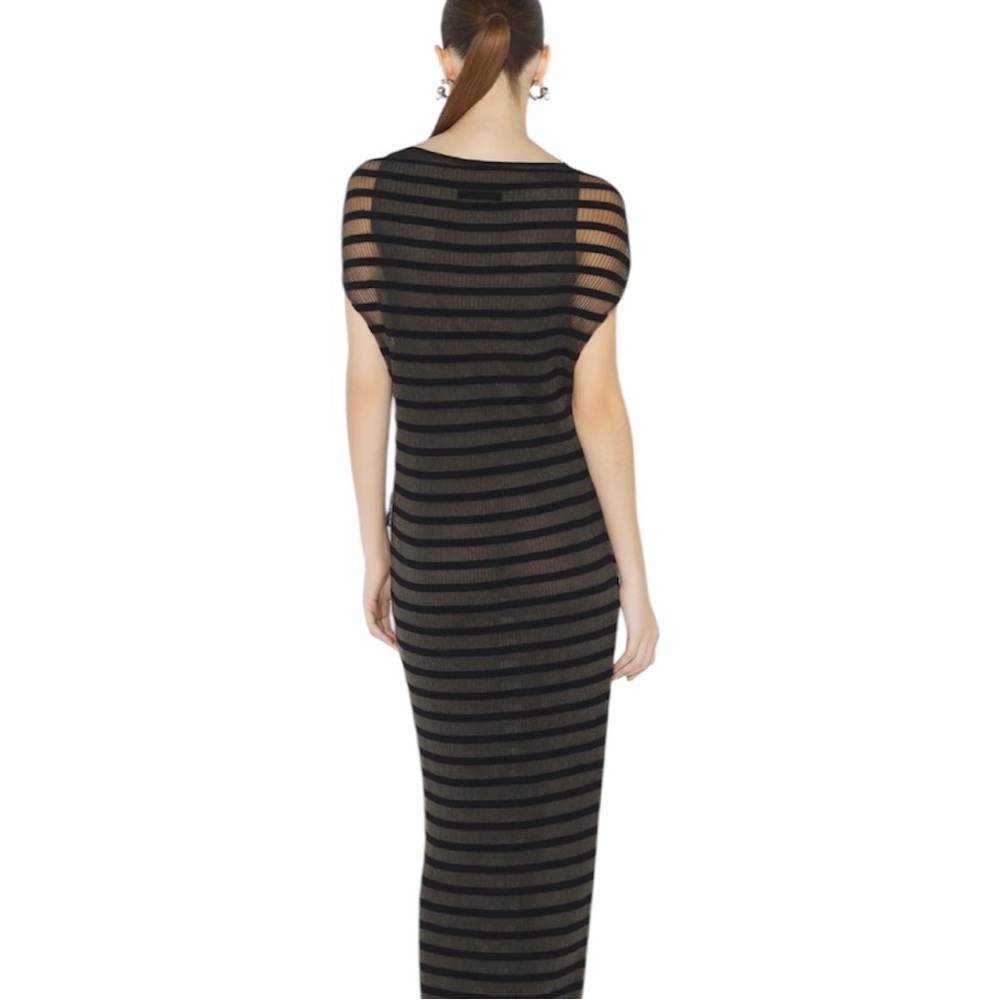 NWT Jean Paul Gaultier Marinière Striped Black Mesh Dress - Picture 12 of 15